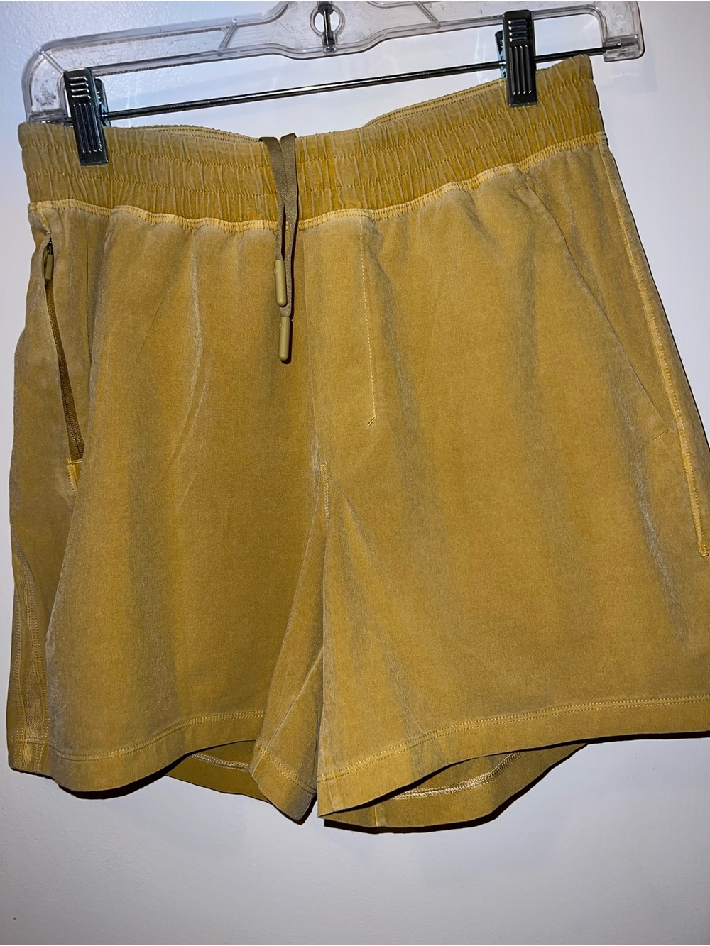 lululemon athletica Mustard Yellow Velvet Drawstring Shorts